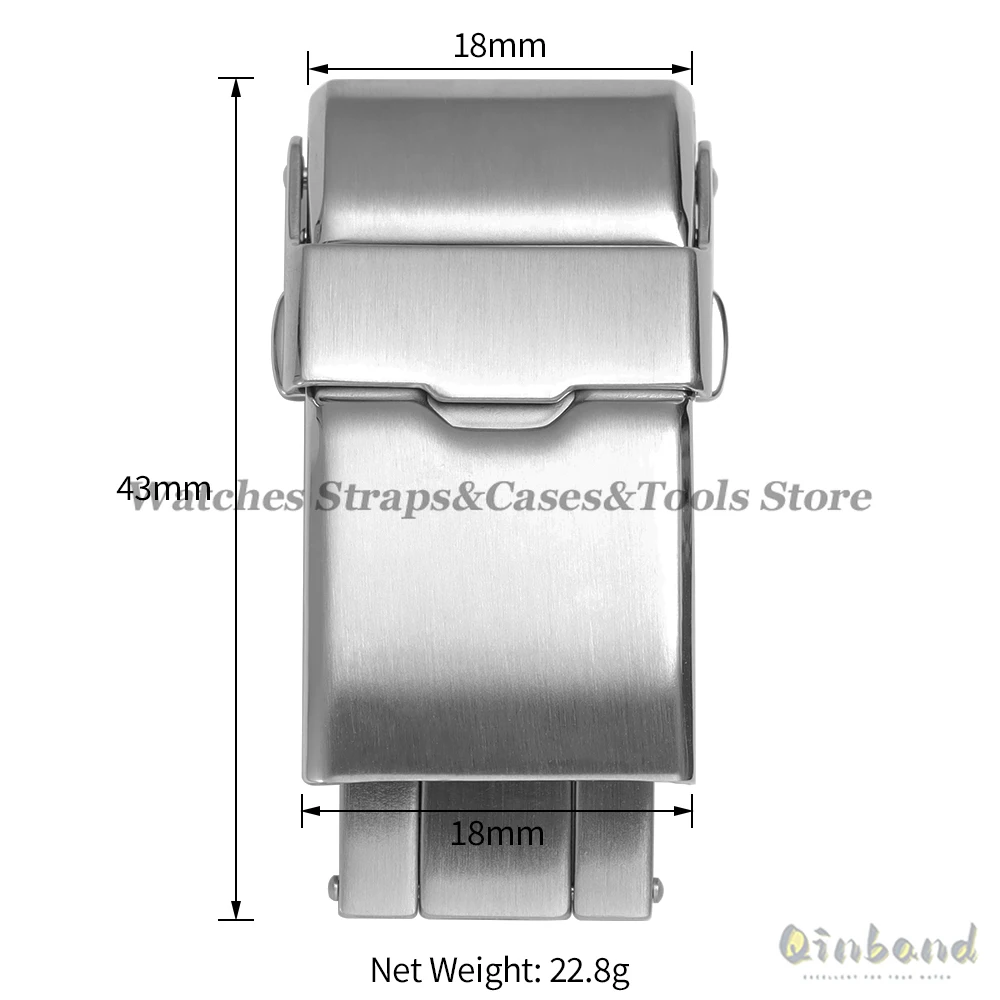 Watch Buckle 16mm 18mm Stainless Steel Folding Clasp for Breitling for Seiko Watchband Solid Metal Men Silver Button Accessories image 5