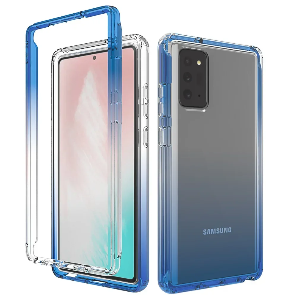 

Fit Samsung Galaxy Note 20 Ultra Candy Color Transparent TPU/PC Case Shockproof Protection Funda Hybrid Shell Dual Layer Cover