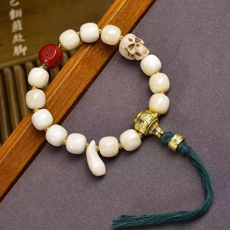 Backflow Beads Single-Wrap Bracelet Tibetan Collectables-Autograph Rosary Tassel Feeder Agate Bone Accessories