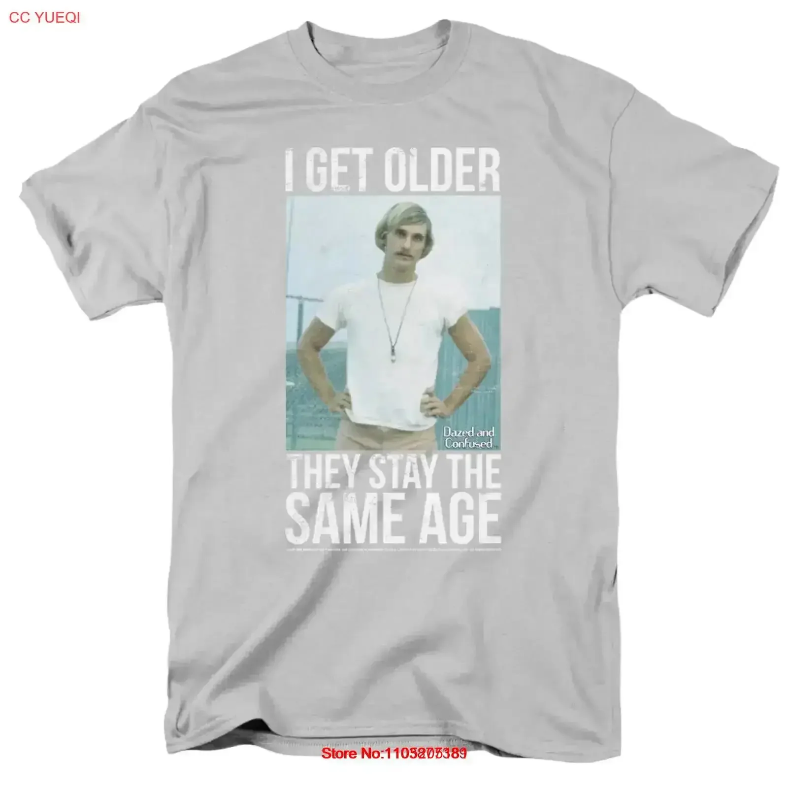 Dazed And Confused I Get Older T Shirt vintage Washed Top For Everyday Wear Casual Soft graphic Versatile Slightly vintage