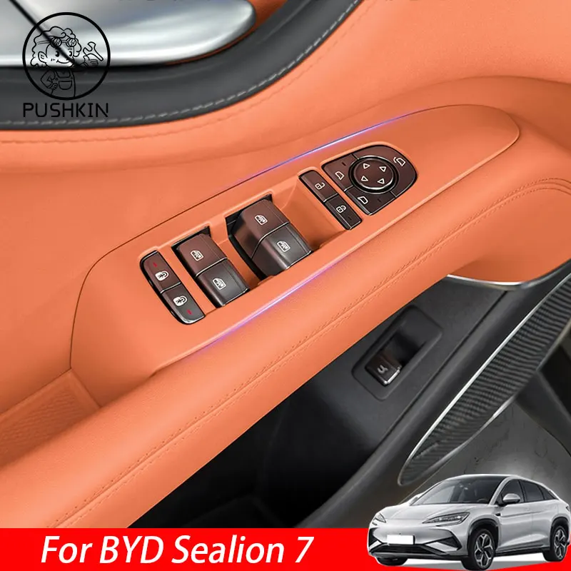 

LHD For BYD Sealion 7 Sea lion 07 EV 2024 2025 Interior Accessories Window Switch Panel Frame Cover Trim Interior Stickers