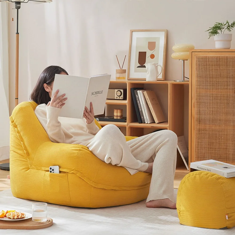 Wo Wo Sofa Lazy Bean Bag Tatami Balcony Bedroom Reclining Girl Single Sofa Fabric