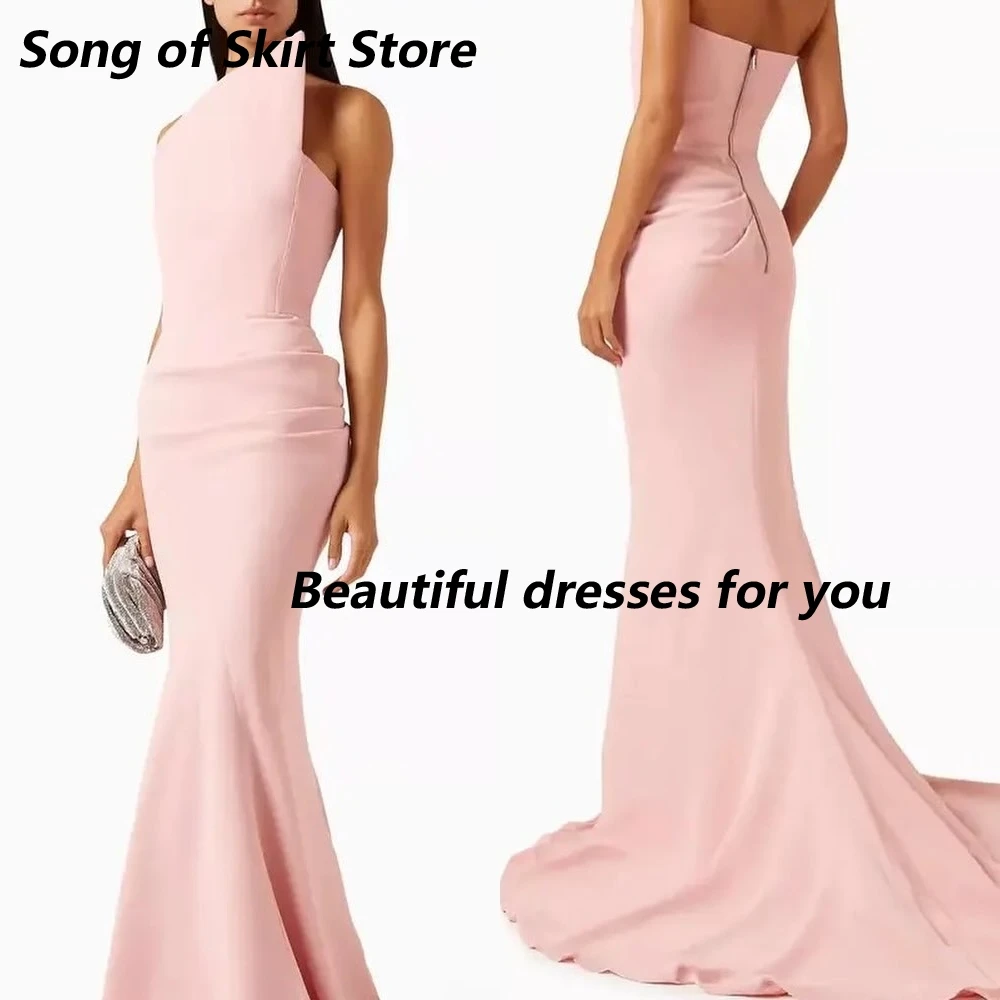 

Customize Formal Evening Dresses Jersey Pleat Mermaid Party Dress Elegant Strapless Bespoke Occasion Gown Long Dresses