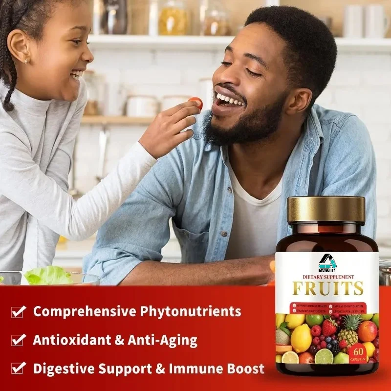 Whole Fruit Capsule Aloe Vera, Apple, Banana, Blueberry, Cherry, Cranberry As A Whole Energy Supplement