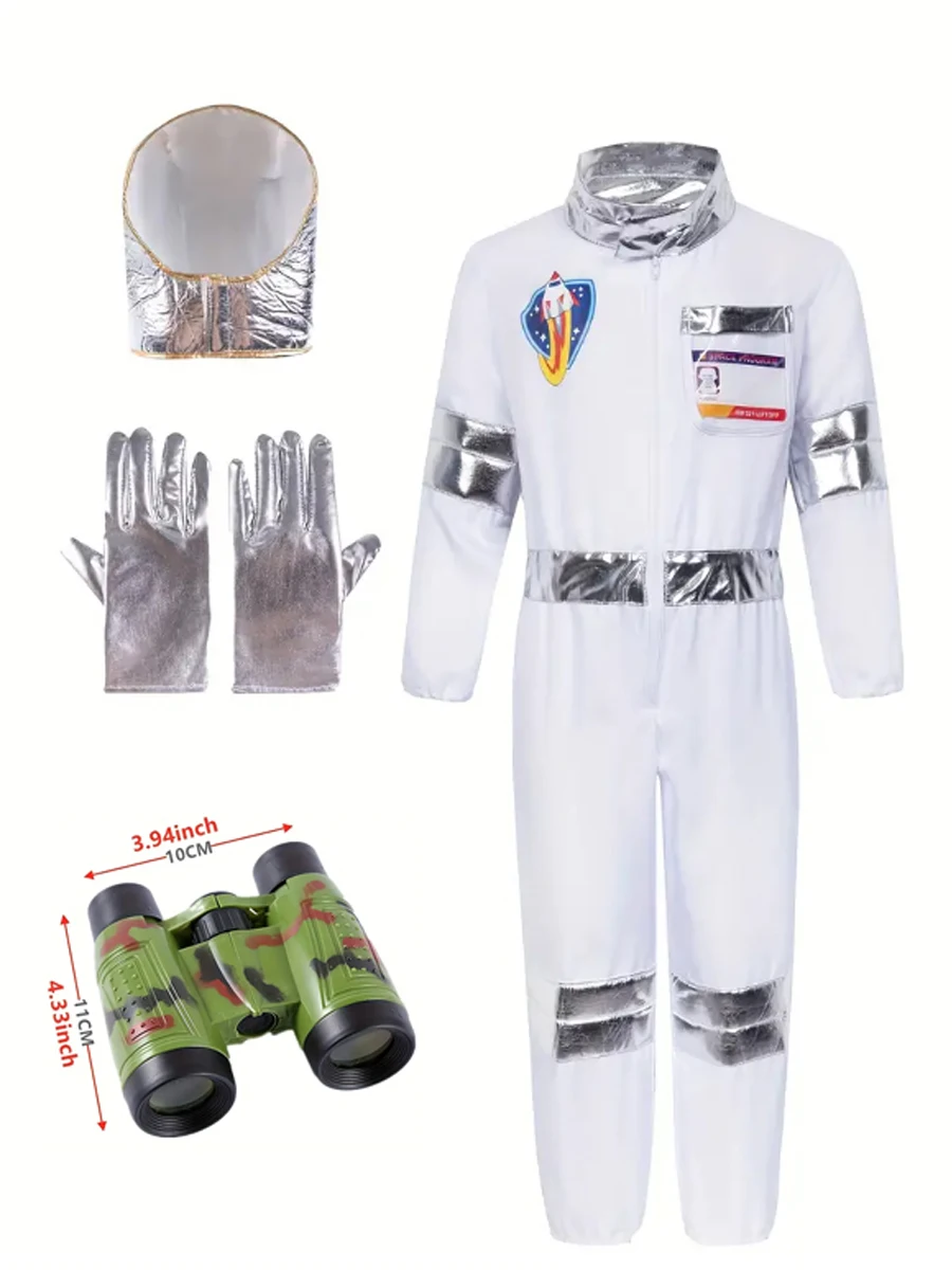 Kinder-Partyspiel, Astronautenkostüm, Rollenspiel, Halloween-Kostüm, Karneval, Cosplay, vollständiges Verkleidungskostüm für Kinder, Raketen-Raumanzug