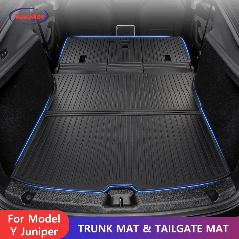 

Integrated Trunk Mat Tailgate Liner For Tesla Model Y Juniper 2025 2026 TPE Anti-Scratch Wear-Resistant Luggage Protective Pads