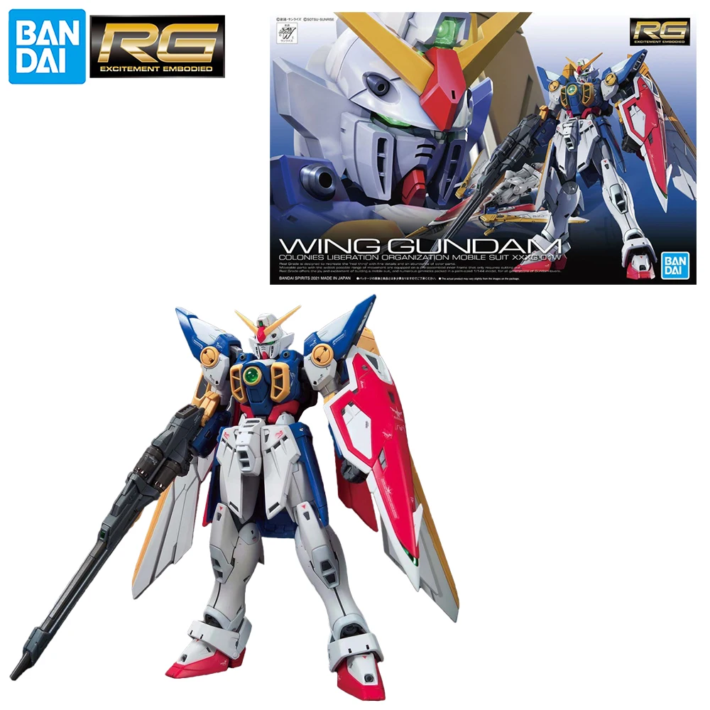 In Stock Original Bandai Gundam RG No.35 XXXG-01W Wing Gundam 1/144 Nice Assembling Anime Action Figure Collectible Model Toys