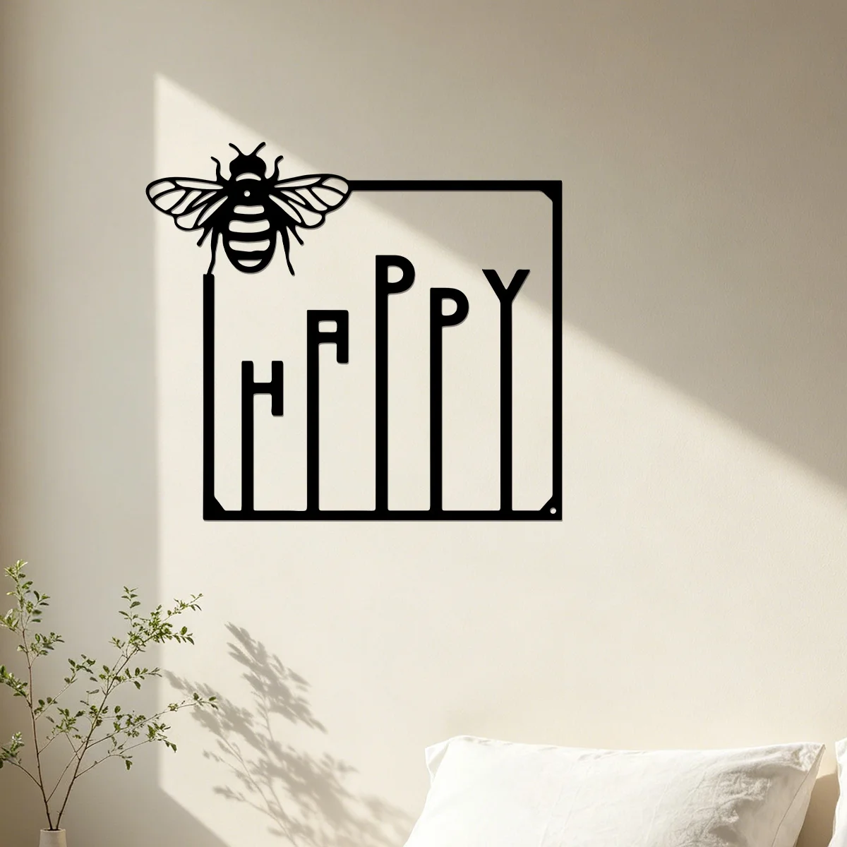 Personalized Bee  Metal Wall Sign Custom Text Bumblebee Square Frame Wall Art,Inspirational Quote Wall Plaque Home Decor Gift