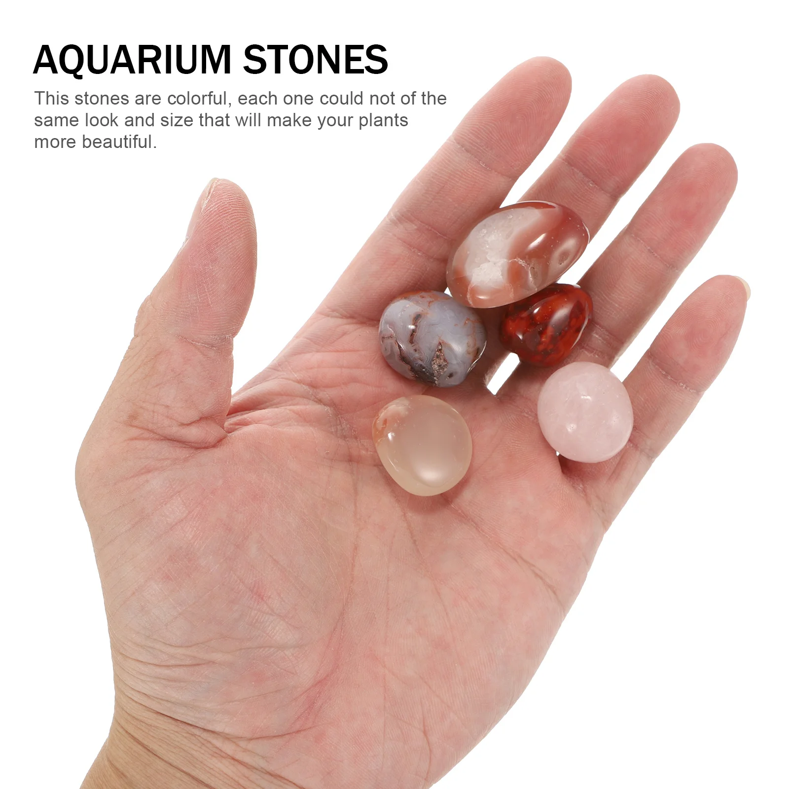 500 جرام حوض السمك الأحجار الملونة الطبيعية مصقول لامعة وعاء النبات الأحجار اناء للزهور الديكور المشهد الحصى زهرية حشو