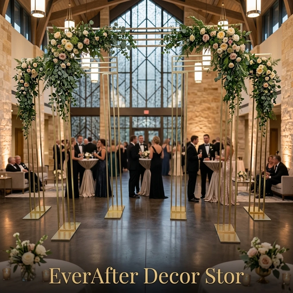 Luxury Gold Rectangular Crystal Flower Stand Tall Wedding Table Centerpiece Metal Floral Rack for Banquet Event Decor Props