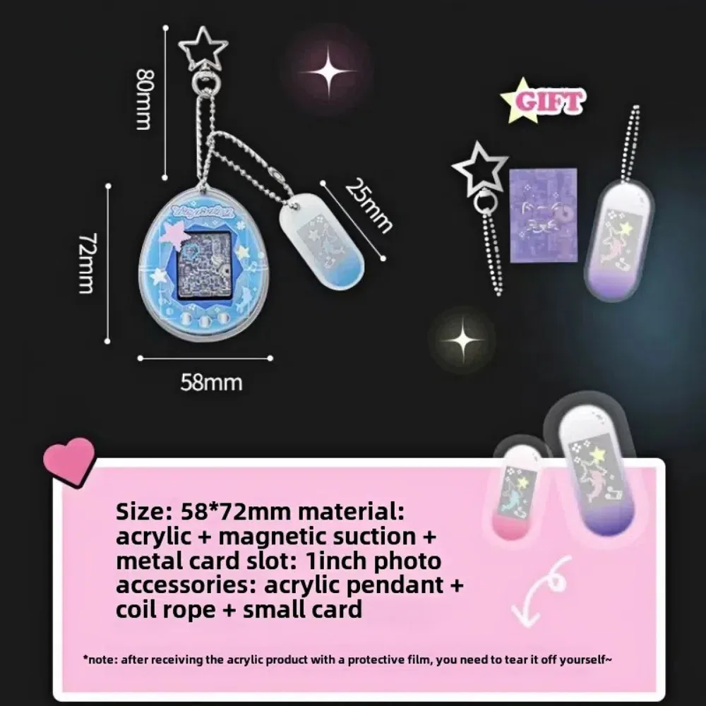 Sweet 1 Inch Photo Card Holder Mini Acrylic Hanging Kpop Idol Photocard Cover Picture Holder ID Family