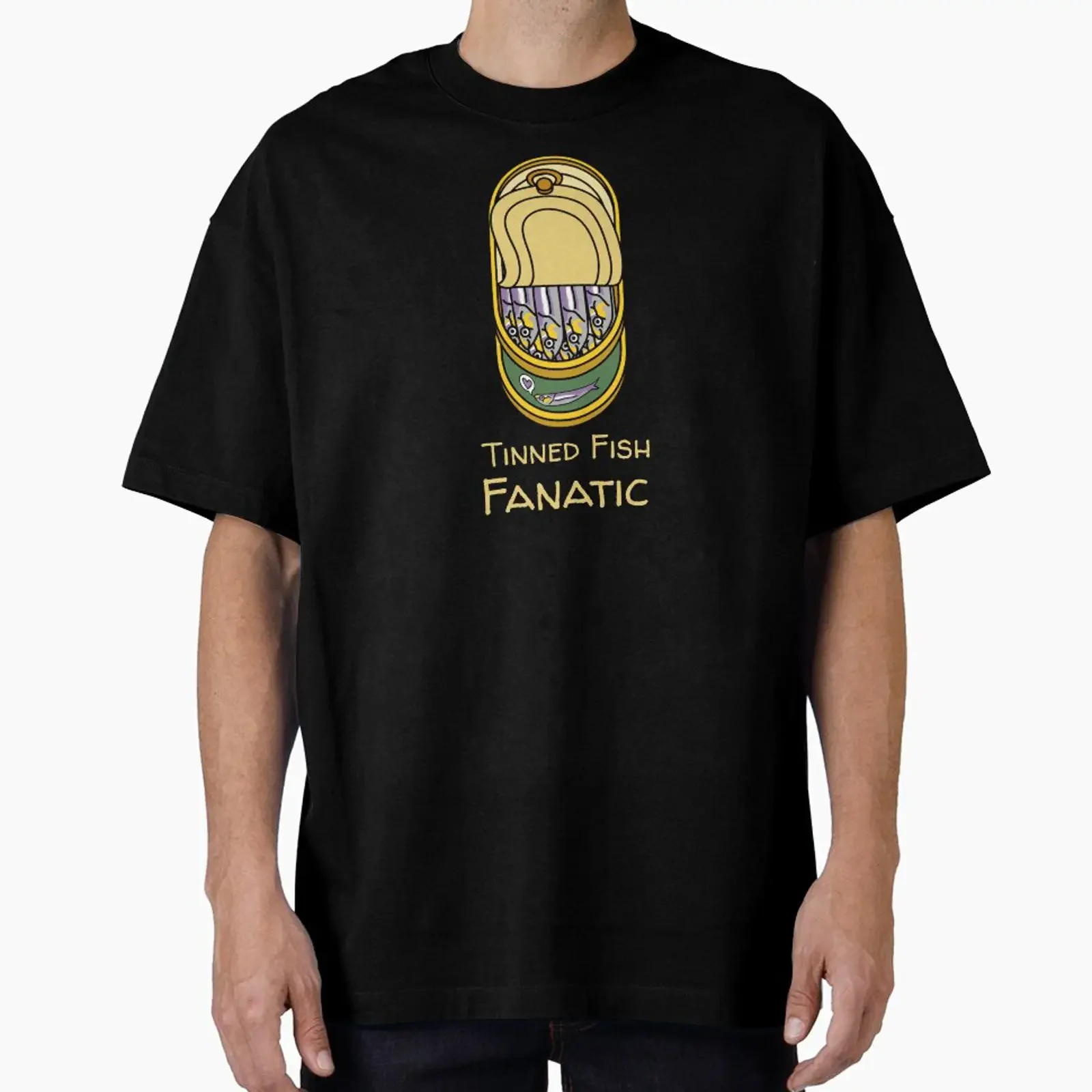 Tinned Fish Fanatic designed and sold by GuesthozGraphix vintage Washed Stretched designer clothes homme Top For Everyday Wear
