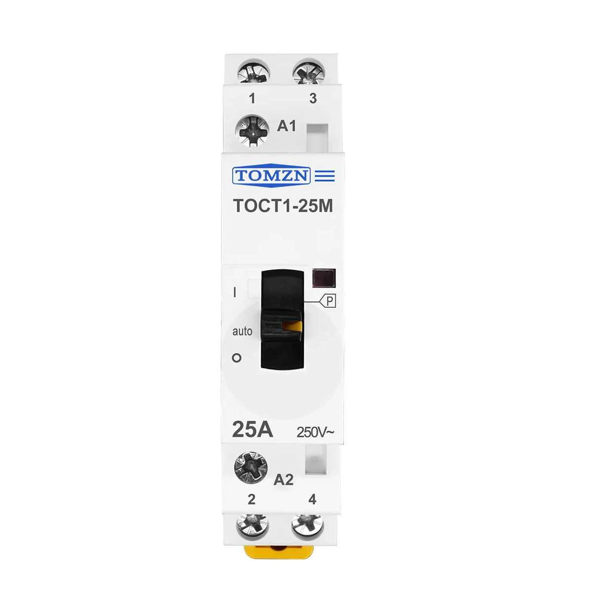 TOCT1 가정용 AC 모듈식 접촉기, 수동 제어 스위치, 2NO 또는 1NO 1NC 또는 2NC, 220V, 230V, 50 HZ, 60HZ Din 레일, 2P 25A
