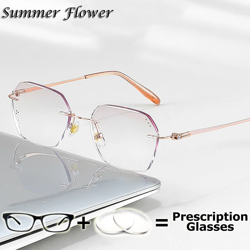 

Women Eyewear Prescription Glasses Tint Colored Lens Photochromic Myopia Progressive Multifocal Bifocal Glasses for Reading