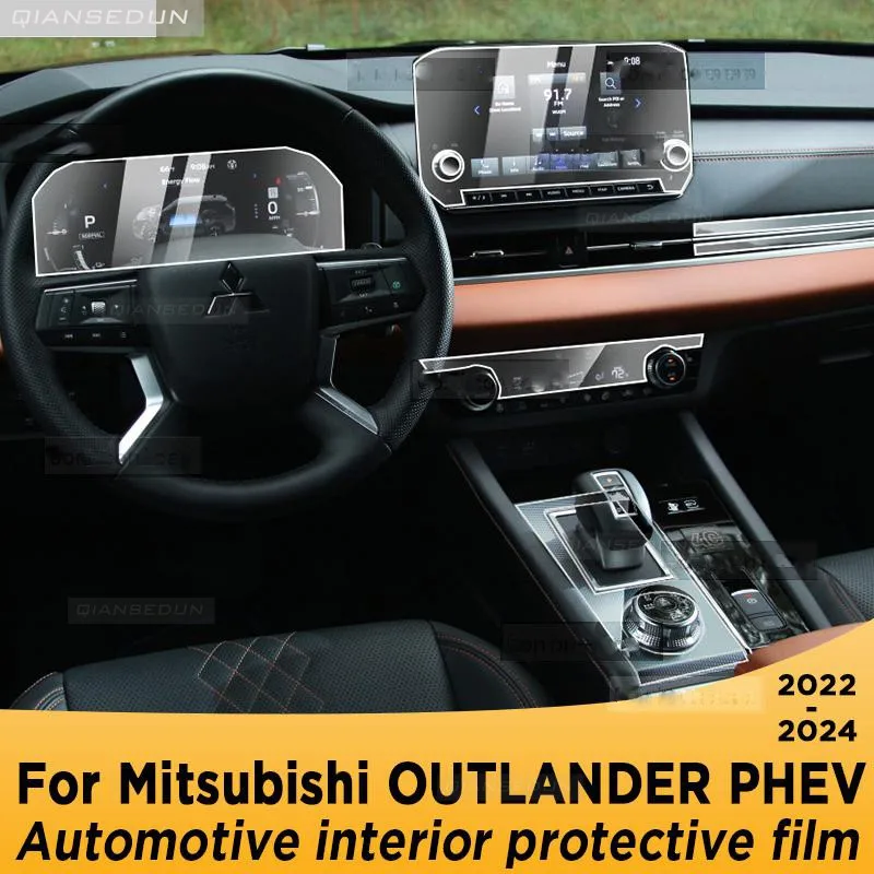 

For MITSUBISHI OUTLANDER PHEV 2022-2024 Gearbox Panel Navigation Screen Automotive Interior TPU Protective Film Anti-Scratch