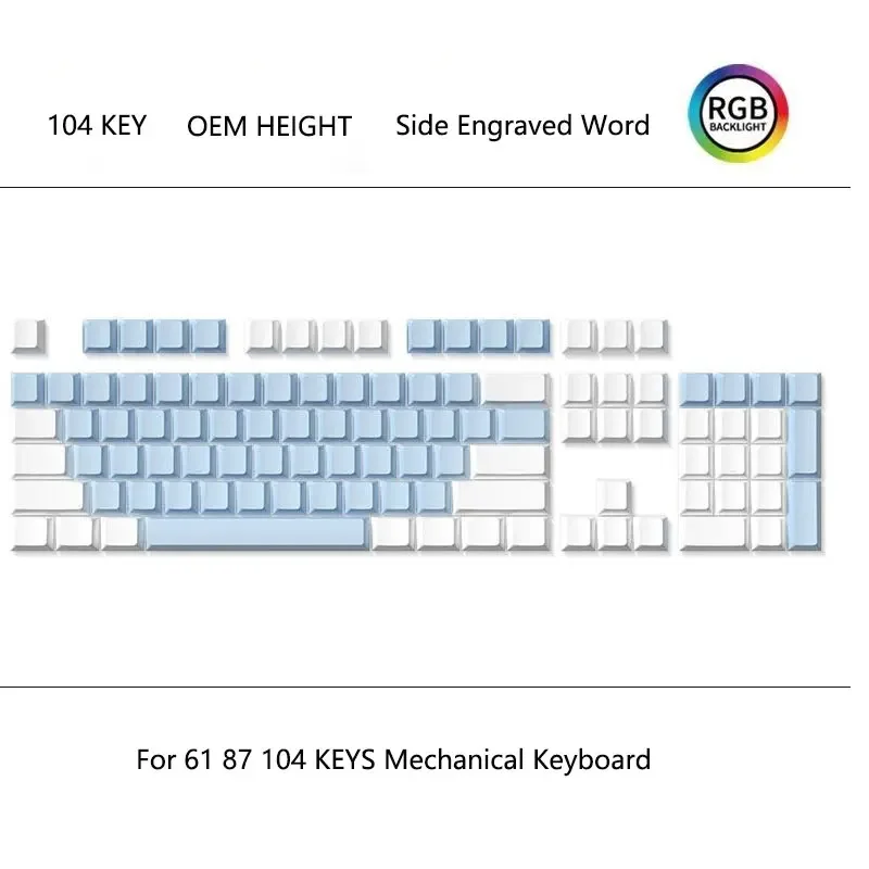 104 Toetsen Keycaps Set Oem Hoogte Pbt Thermische Sublimatie Keycaps Kant Gegraveerd Woord Voor Mechanisch Toetsenbord 84 68 87 104 Diy