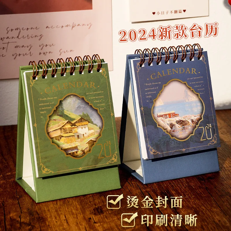 2024 Vintage Oil Painting Series Mini Calendar The Buyanit River Desk Calendars Daily Schedule Planner 2023.09-2024.12