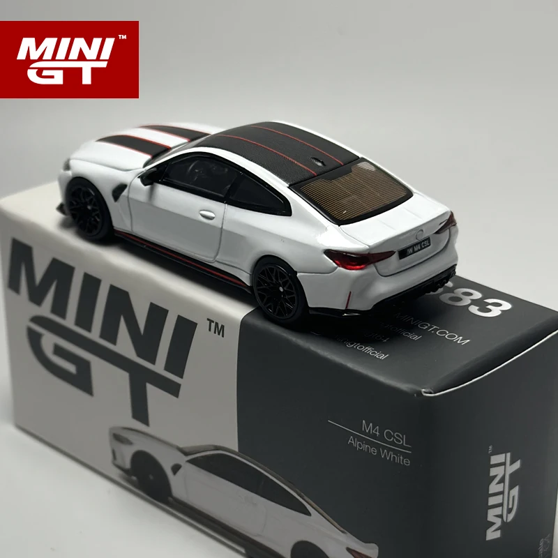 MINIGT 1:64 M4 CSL Alpine White alloy car model MGT 683