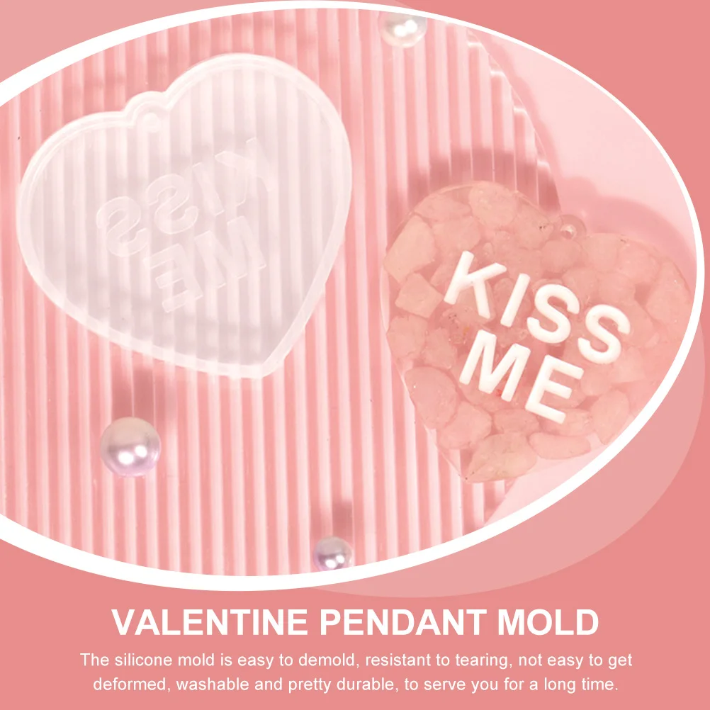 2 قطعة قالب قلادة الحب قوالب السيليكون شكل قلب حلوى لمحبي سلسلة المفاتيح الراتنج #5