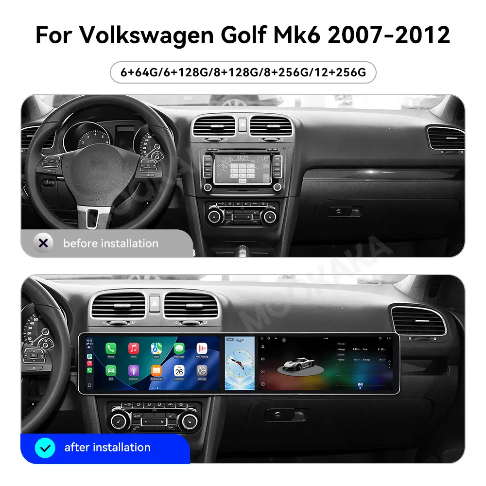 Car Accessories Radio For Volkswagen Golf Mk6 2007-2012 Android Auto GPS Navigation Multimedia Stereo Receiver Head Unit Offline