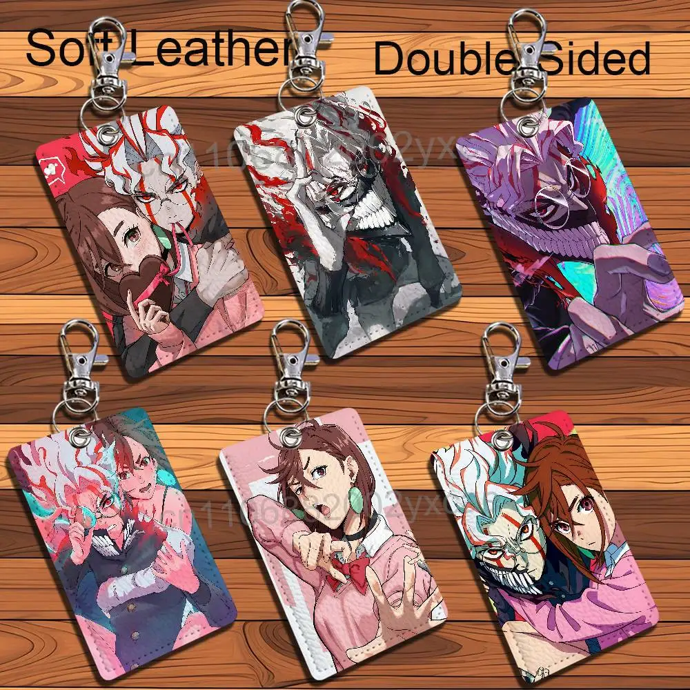 Momo Ayase Okarun Dandadan Keychain Holder Suitable For Subway Bank Card Bus Card Case Badge Holder Wallet Card Textured pattern