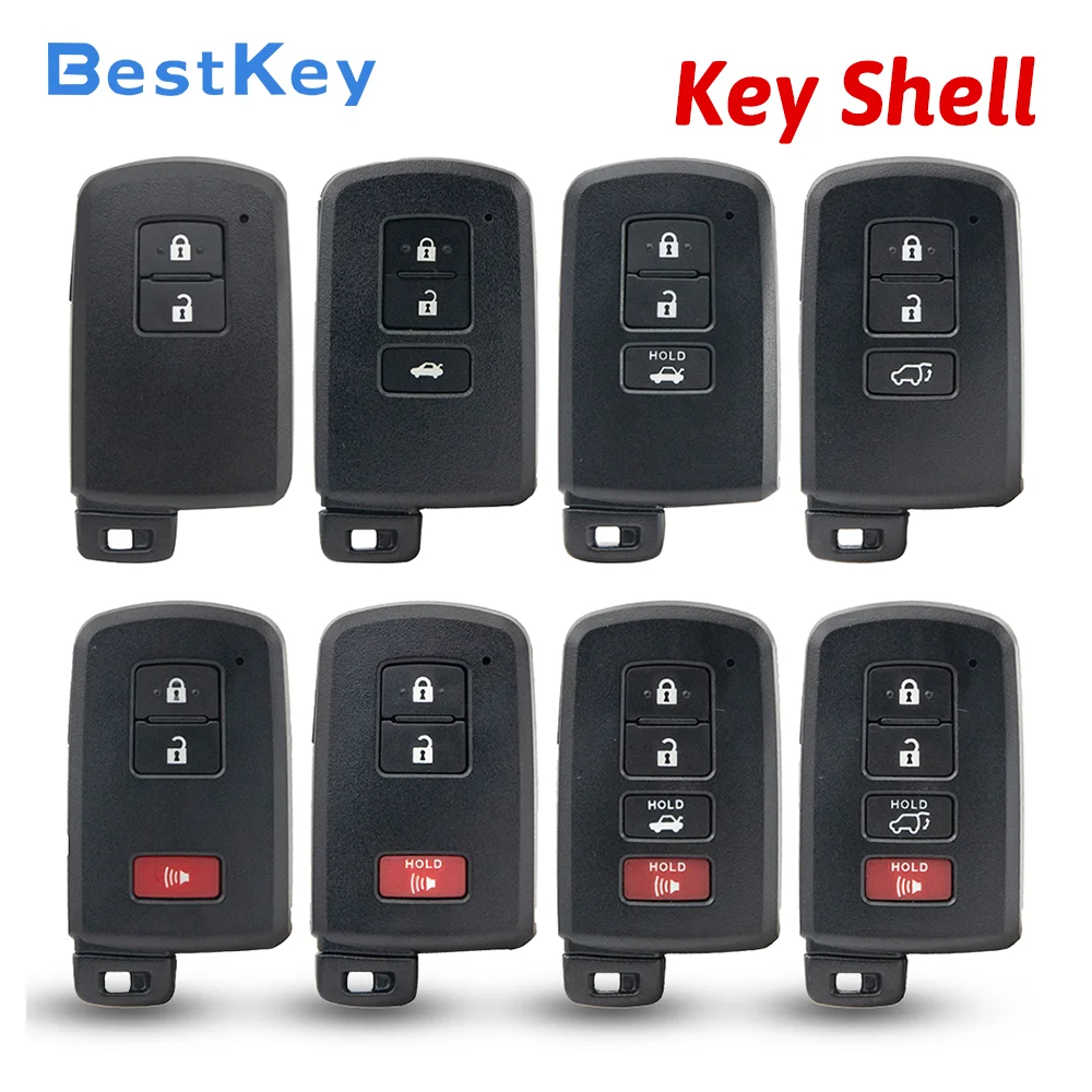Best Key Smart Key Case Shell | HYQ14FBA,2/3/4 Button,Replacement Cover | For Toyota Camry Avalon Prius RAV4 Yaris Tacoma