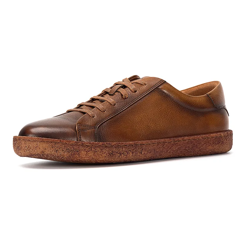 

CLAIAMI Handmade Luxury Cow Leather Men Shoes Breathable British Trendy Retro Casual Shoes for Men Designer Sneakers Men Zapato
