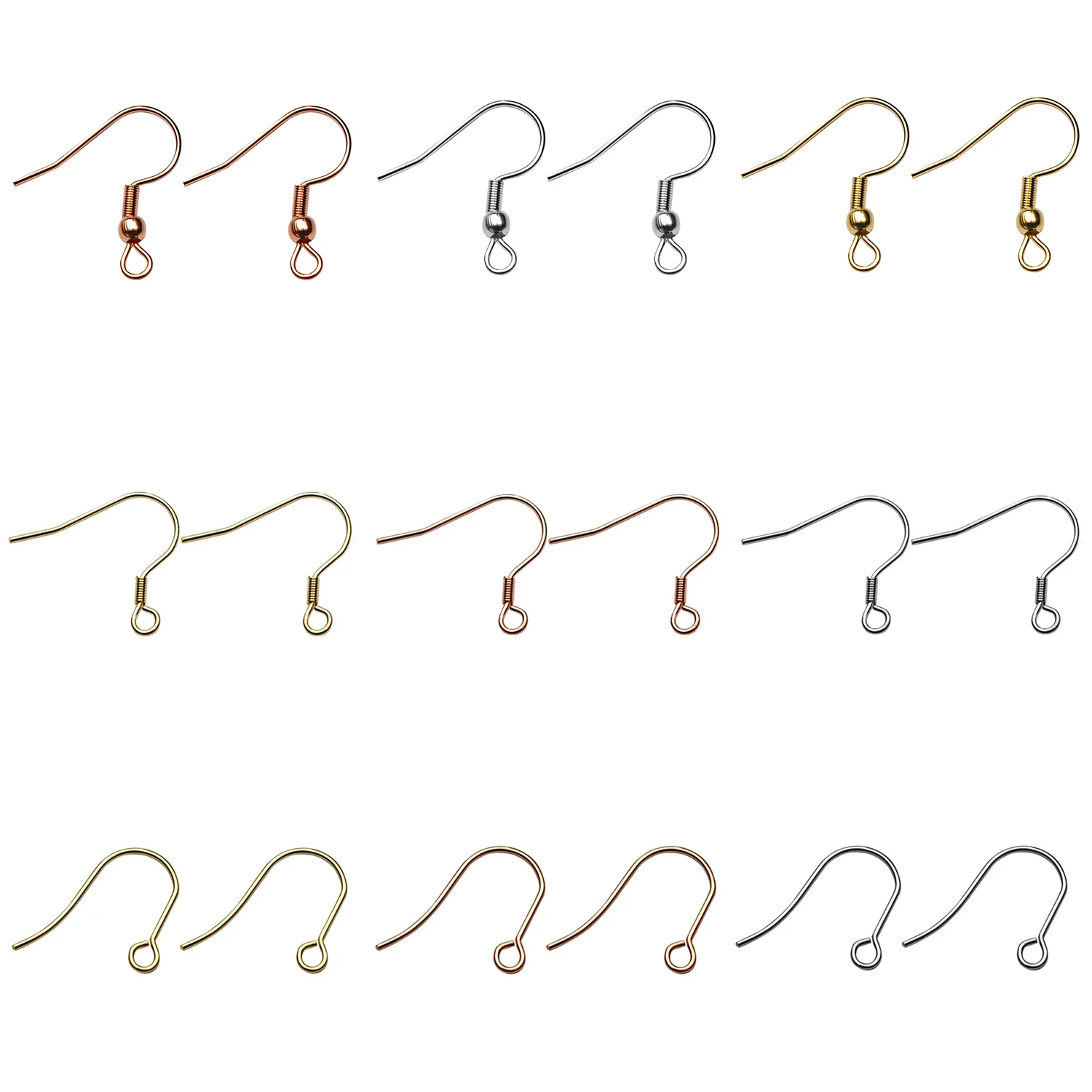 50pcs 3Style Stainless Steel DIY Earring Findings Clasps Hooks Fishhook Clasps For Jewelry Making Accessories Earwire Supplies