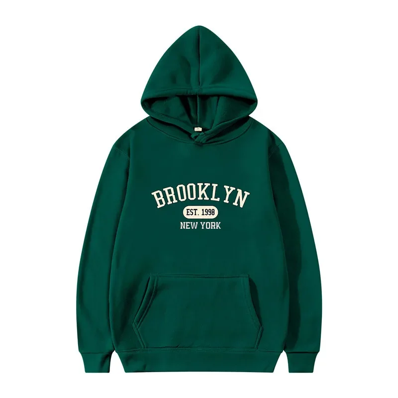 

Brooklyn York U.S.A City Hoodie Men and Women Loose Clothing Personality Breathable Long Sleeves Hoodie Hip Hop Sweatshirts Tops