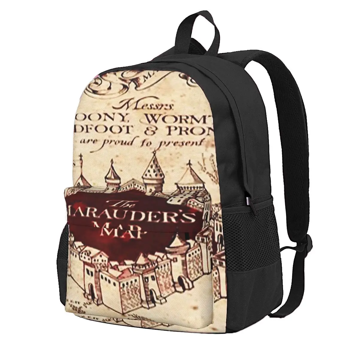 Marauders Magic Map Student Backpack School Bag Hiking Travel Daypack for Men Women Fashion Bookbag Shoulder Bags