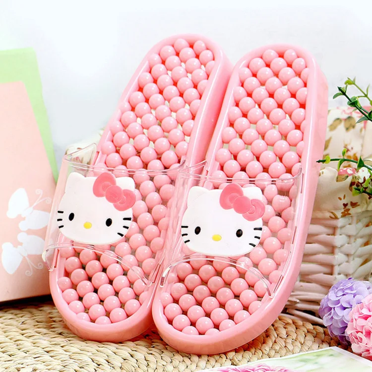 

Kawaii Sanrio Hollow-Out Slippers Couples Hello Kitty Home Indoor Soles Non-Slip Bathroom Bath Cute Female Home Shoes Girls Gift