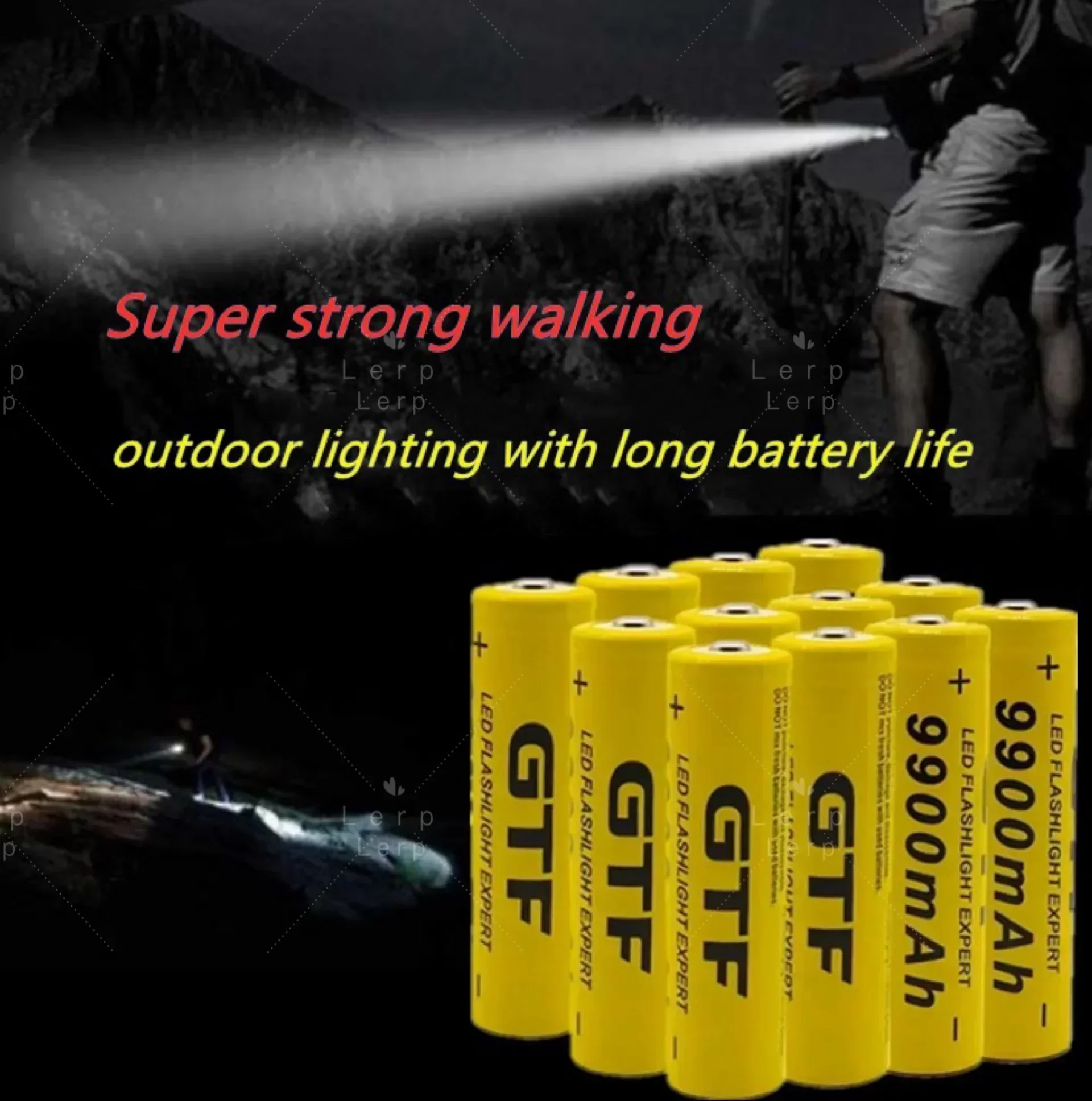 

New 18650 GTF 3.7V 9900mAh Pointed Rechargeable Lithium-ion Battery for Flashlights, Electronics, DIY Projects