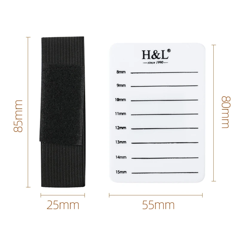 H&L SINCE 1990 Eyelash Tile Eyelashes Extensions White Background With Length Marker High Quality Easy To Clip Eyelashes