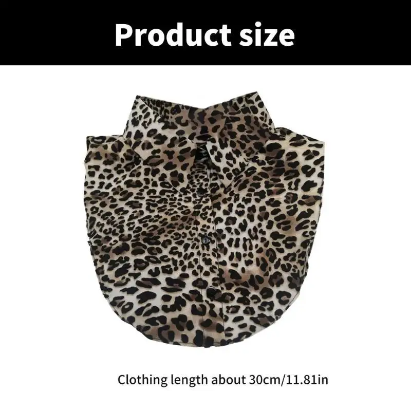 39BB Fashion Blouse Women Leopard Snakeskin in nửa áo cổ áo giả có thể tháo rời