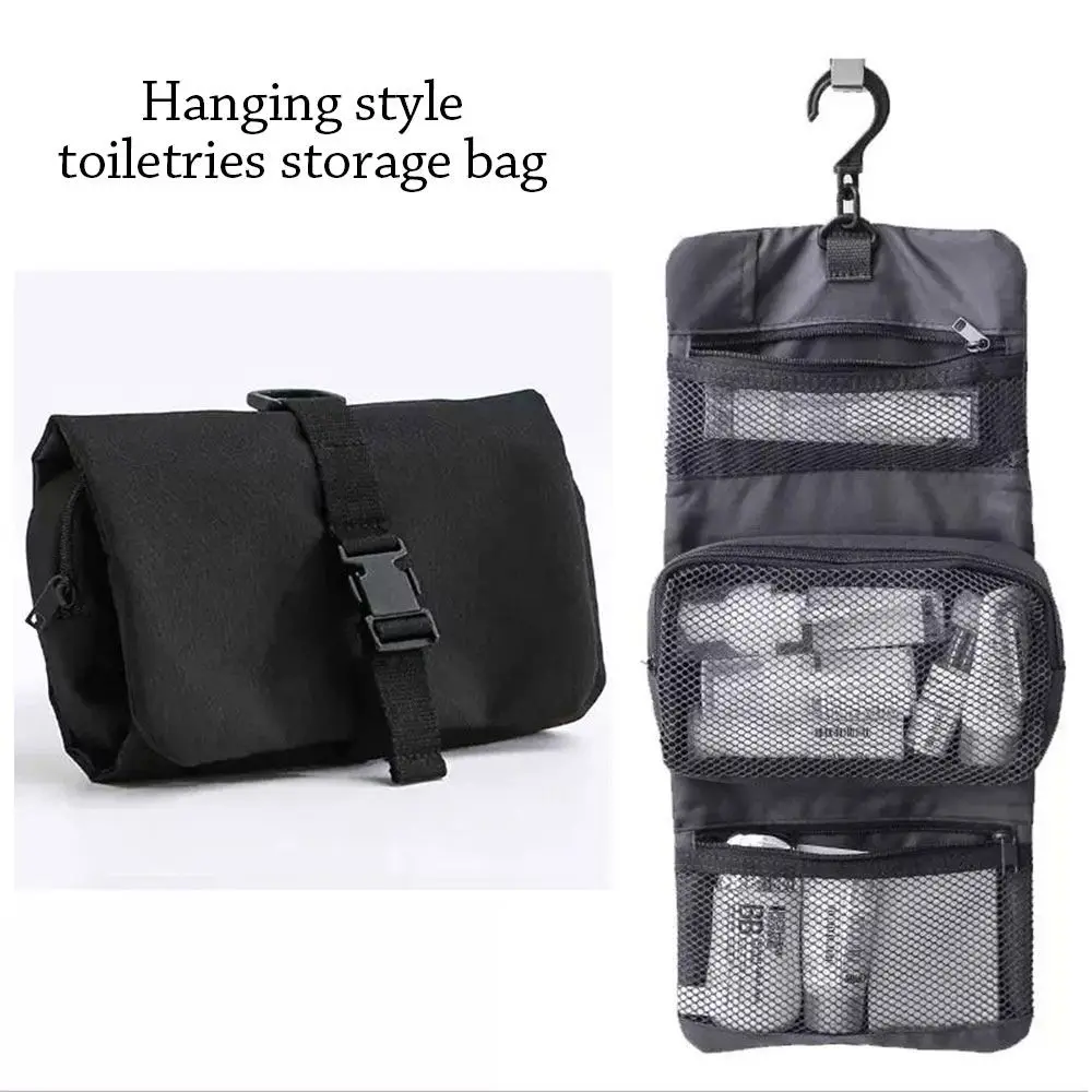 With Hook Foldable Toiletry Bag 3-in-1 Detachable Travel Washing Bag Waterproof Large Capacity Cosmetic Storage Bag Bathroom