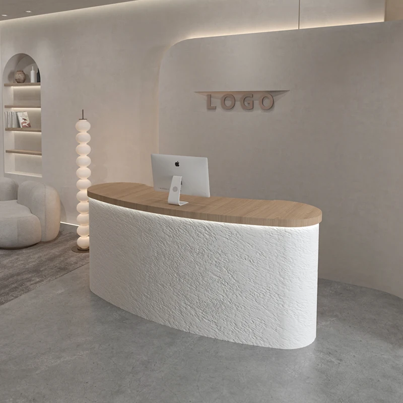 

Curved Executive Reception Desks Led Lights Modern Unique Welcome Shop Reception Desks Best Corner Bureau Commercial Furniture