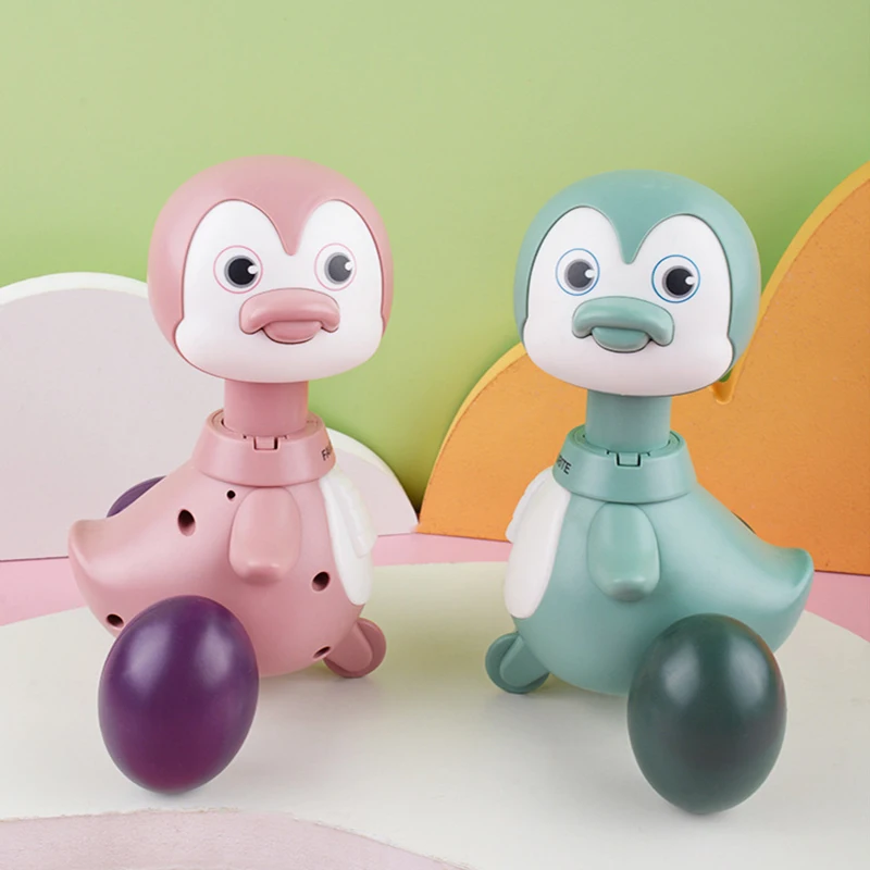 Juguete de pingüino de prensa para niños, 1 piezas, dibujos animados de regreso a inercia, Animal balancín deslizante, lindo bebé, juguetes para aprender a gatear, regalo de cumpleaños