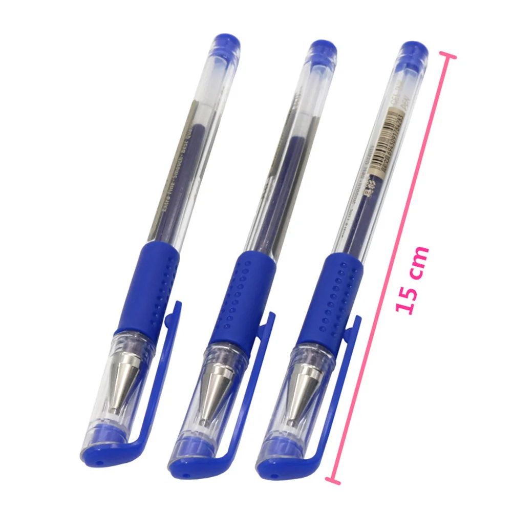 12pçs canetas esferográficas de tinta gel 05mm caneta de ponta fina para estudantes da escola de escritório papelaria (azul)