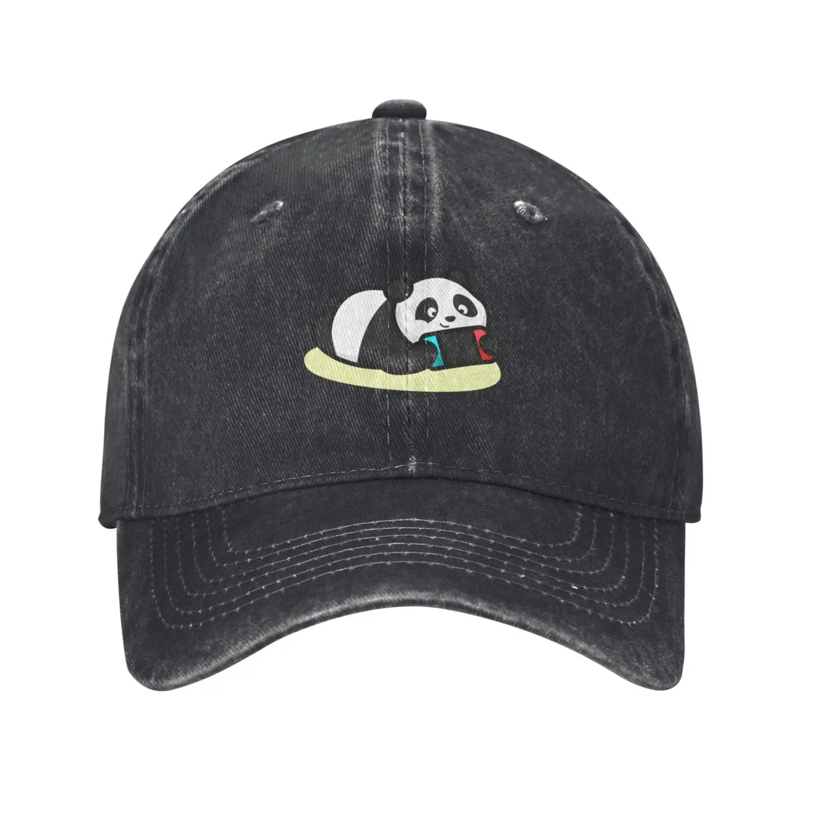 

Cute Panda Baseball Cap For Men Women Vintage Trucker Hat Golf Hats Dad Hat Adjustable Washed Denim Hat Breathable Hip Hop Hat