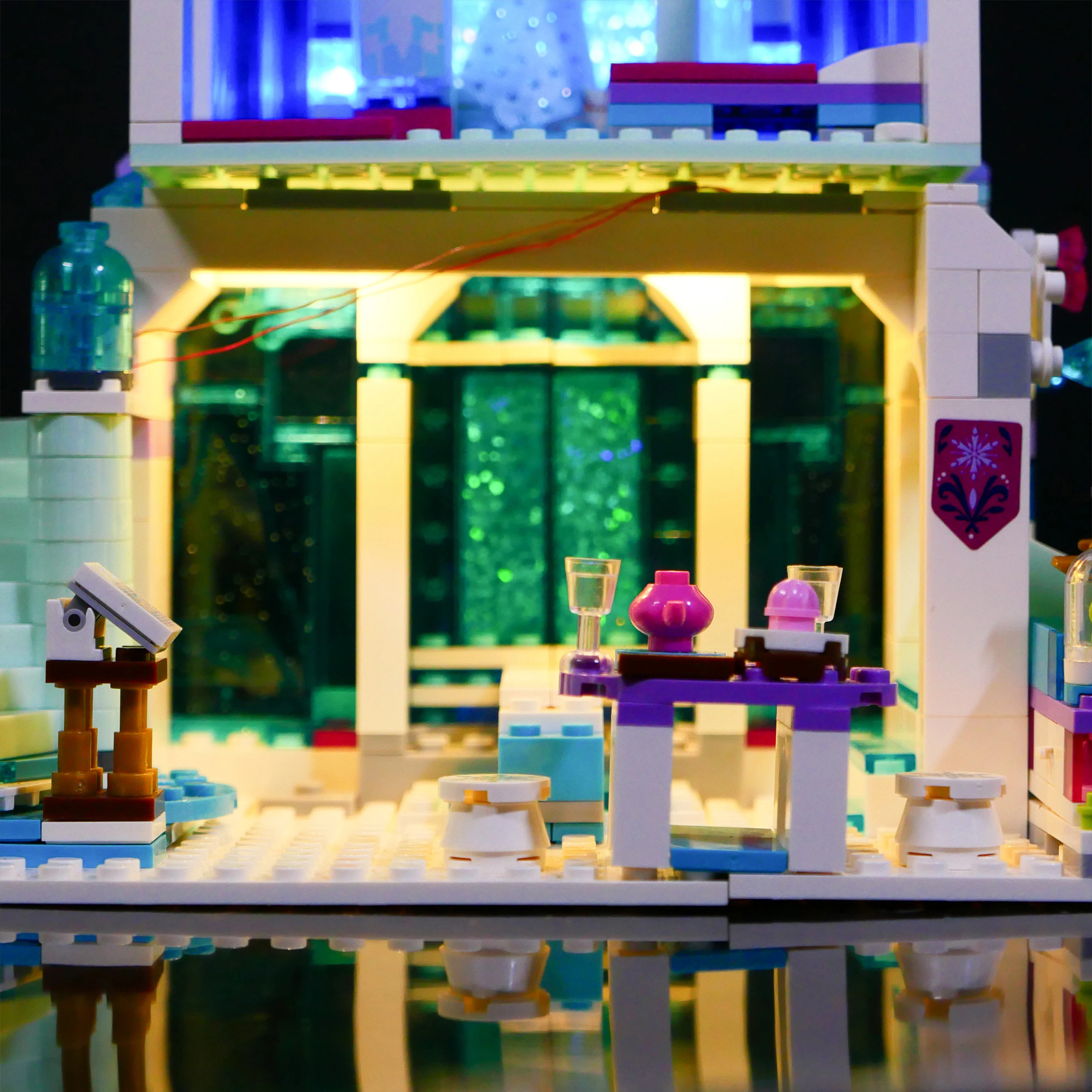 مجموعة إضاءة LED لبنة البناء DIY لنموذج قلعة الأميرة ذات الطابع المجمد 41148، ملحقات الإضاءة للتجميع والديكور