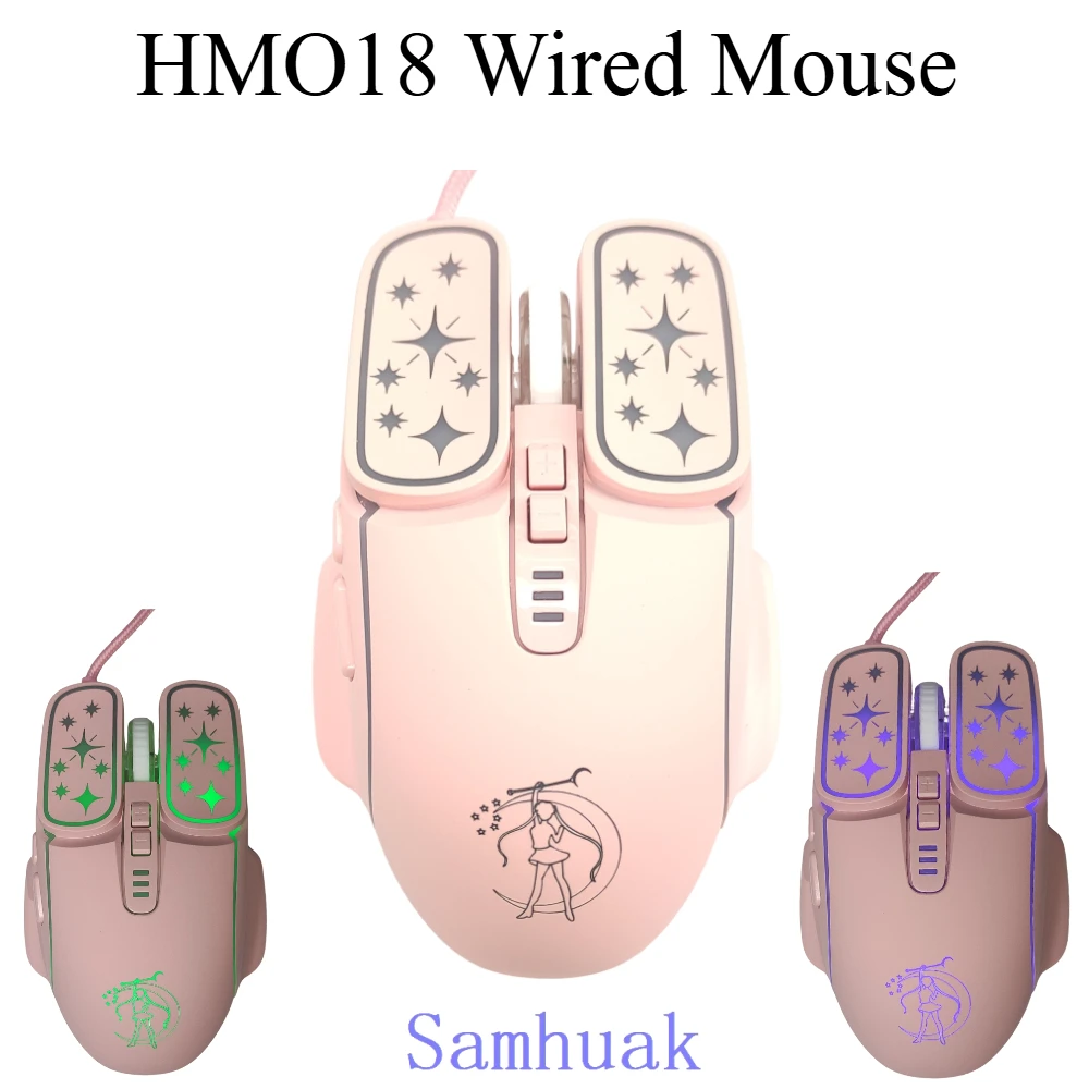 CARPBABA sfHMO18 Wired Mouse RGB Colorful 7200DPI Gaming Optical Ergonomic Mouse for For PC Laptop Tablet Mobile