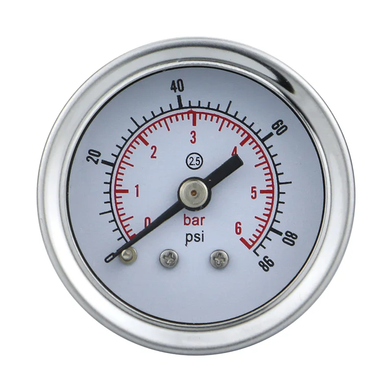 MAIRUIKESI 40mm coffee stainless steel pressure gauges back connection -1-0-400bar water gas air oil hrydrualic manemoter