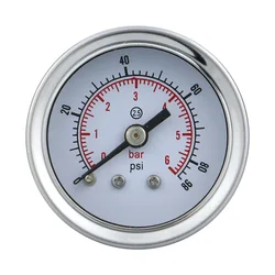 MAIRUIKESI 40mm coffee stainless steel  pressure gauges back connection -1-0-400bar water gas air oil hrydrualic manemoter