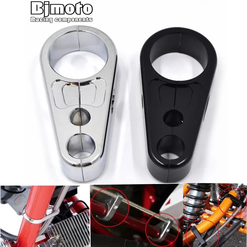 Motorcycle 1 Inch Handlebars Brake Line Clutch Cable Frame Clamp Clip Frame cover 25mm Handle bar bike For Chopper Bobber