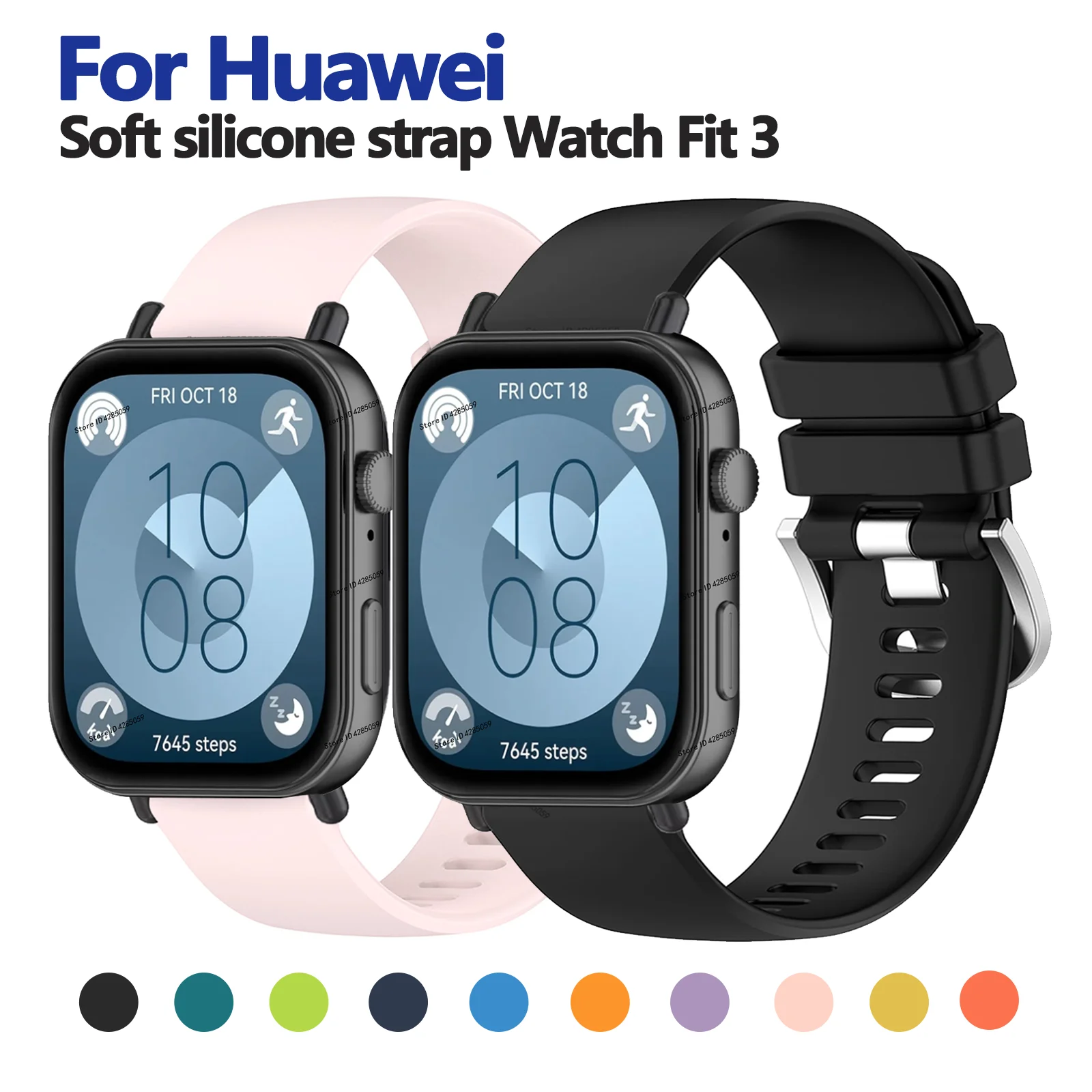 

Силиконовый ремешок для часов Huawei Watch Fit 3, разъем для умных часов, спортивный дышащий ремешок для часов Correa Watch Fit 3, аксессуары, браслет
