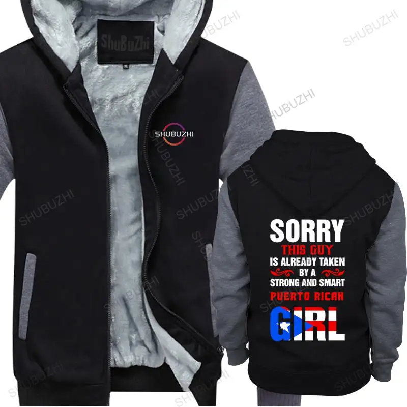 

Man black zipper thick hoodies High Quality Puerto rican flag men winter sweatshirt drop shipping brand winter hoodie for boys