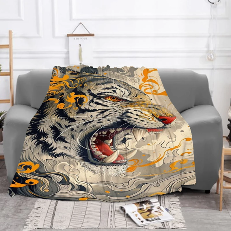 

Tiger Flannel Blanket Microfiber Suitable for Sofa Beds Giving Gifts to Family and Friends Fluffy Soft Blankets Throw Picnic Bed