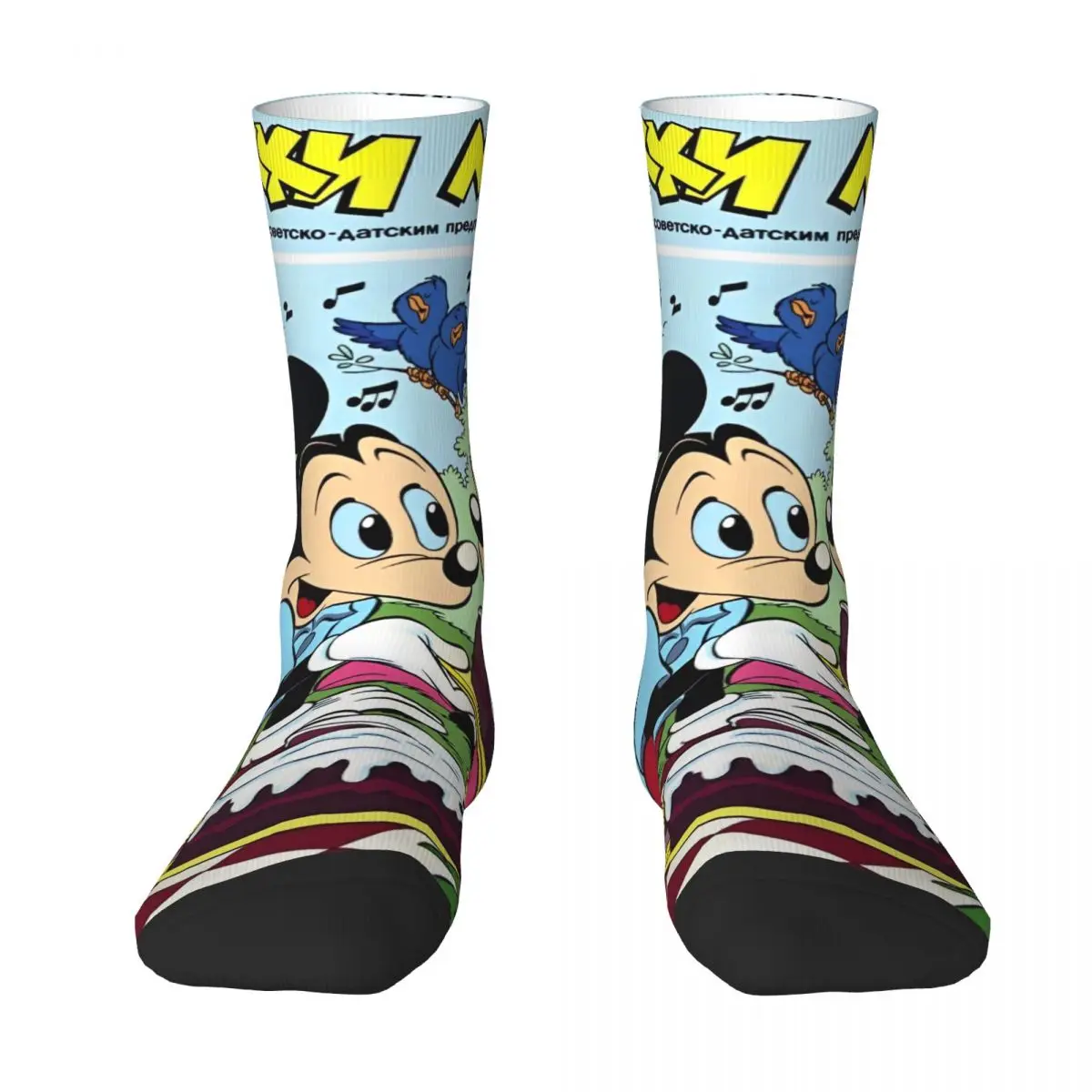 Mickey Mouse Cartoon Socken Neuheit Strümpfe Männer warme weiche Rad socken Winter Grafik rutsch feste Socken