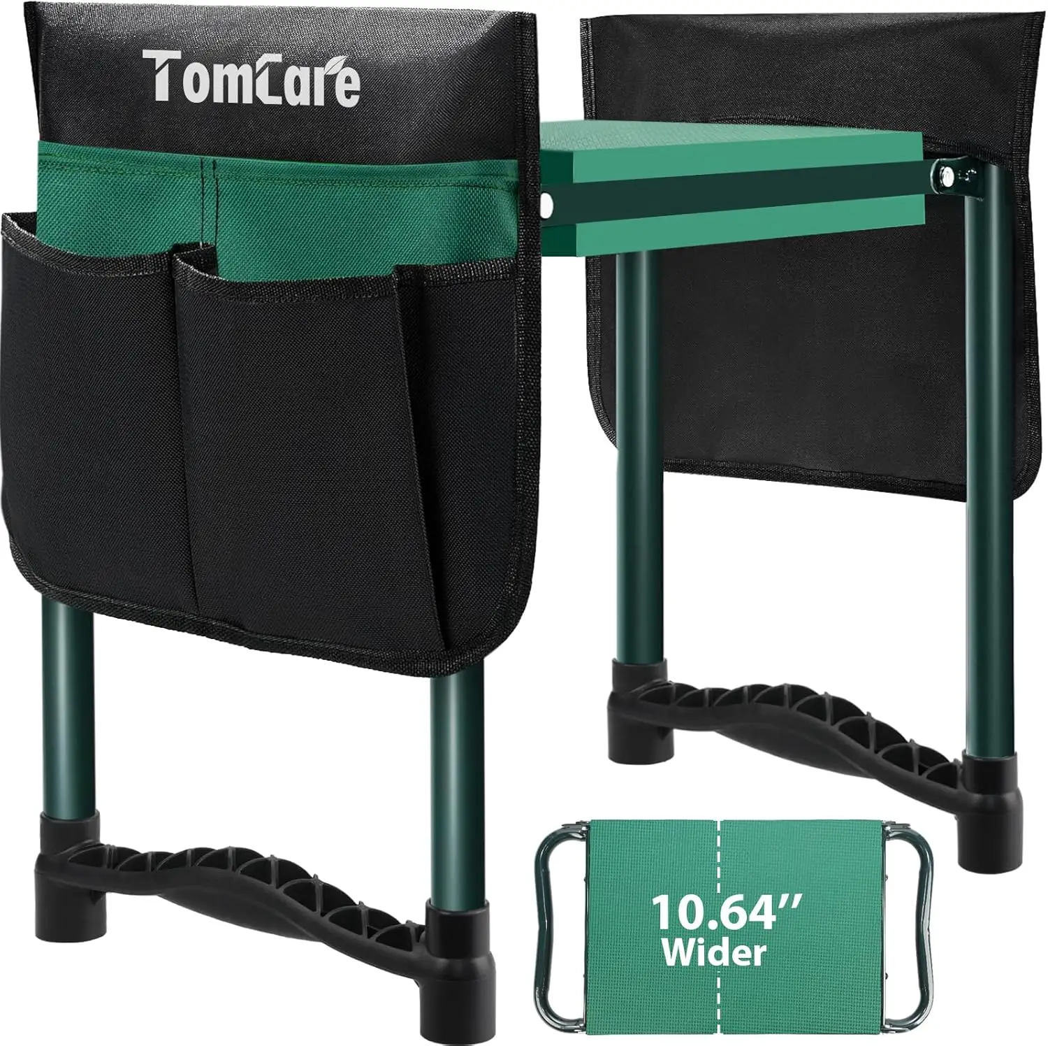 Foldable Garden Kneeler Seat with Soft Pad, 400lb Capacity, Tool Pouches & Non-Slip Feet for Comfortable Gardening