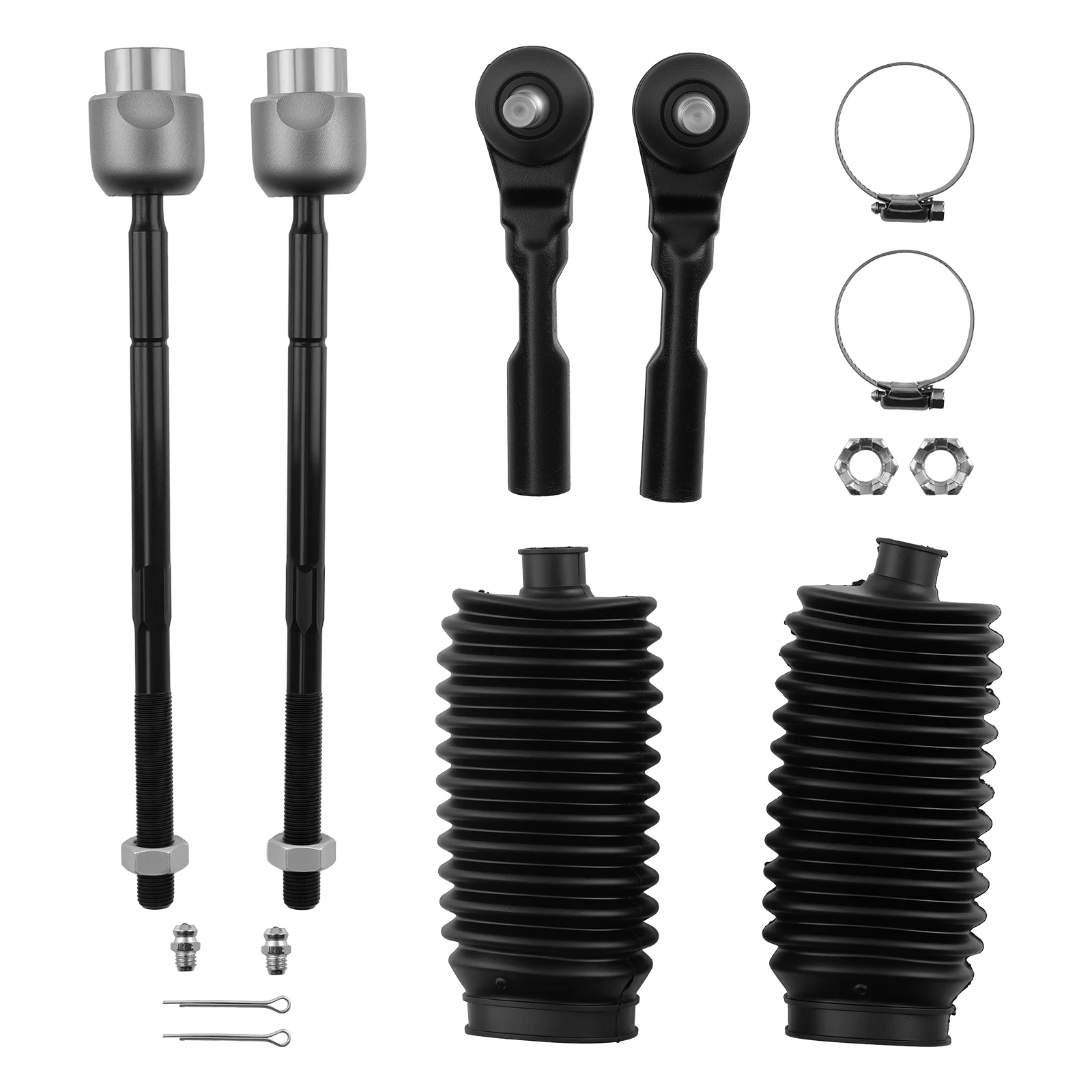 

Front Inner Outer Tie Rods w/ Boots for 2004 2005-2012 Chevy Malibu Saturn Aura